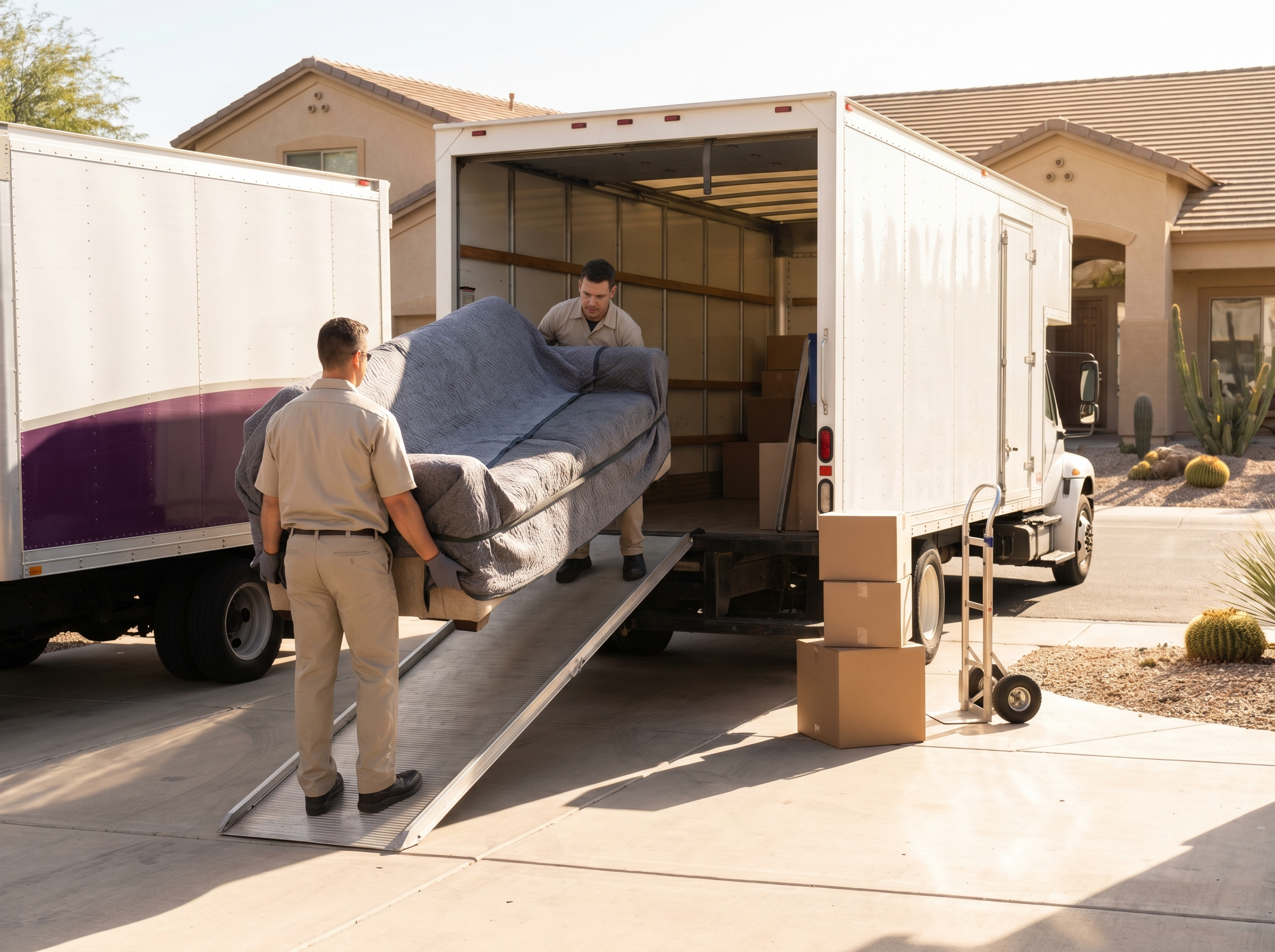 Southwest moving crew loading a truck