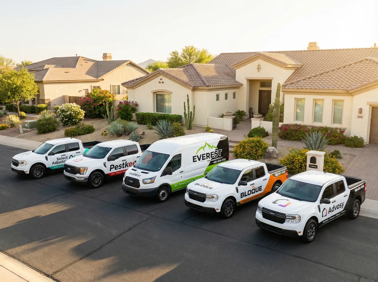 Advosy fleet of branded service vehicles